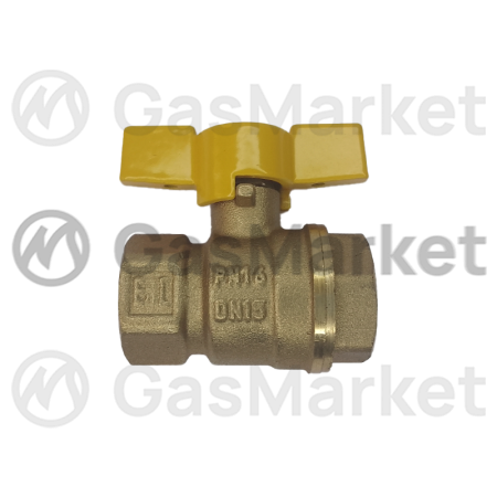 Кран шаровой VGS 11Б27П латунь 15mm x 1/2" гайка-гайка бабочка