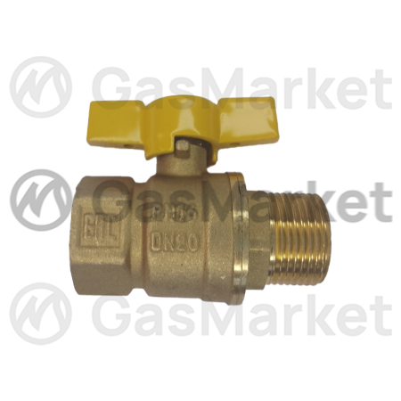 Кран шаровой VGS 11Б27П латунь 20mm x 3/4" гайка-штуцер бабочка