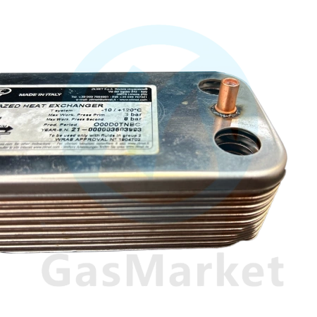 Теплообменник пластинчатый (вторичный) ZB190 o-ring (154mm)  для котлов Viessmann    17B1901606